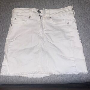 White Denim Mini Skirt